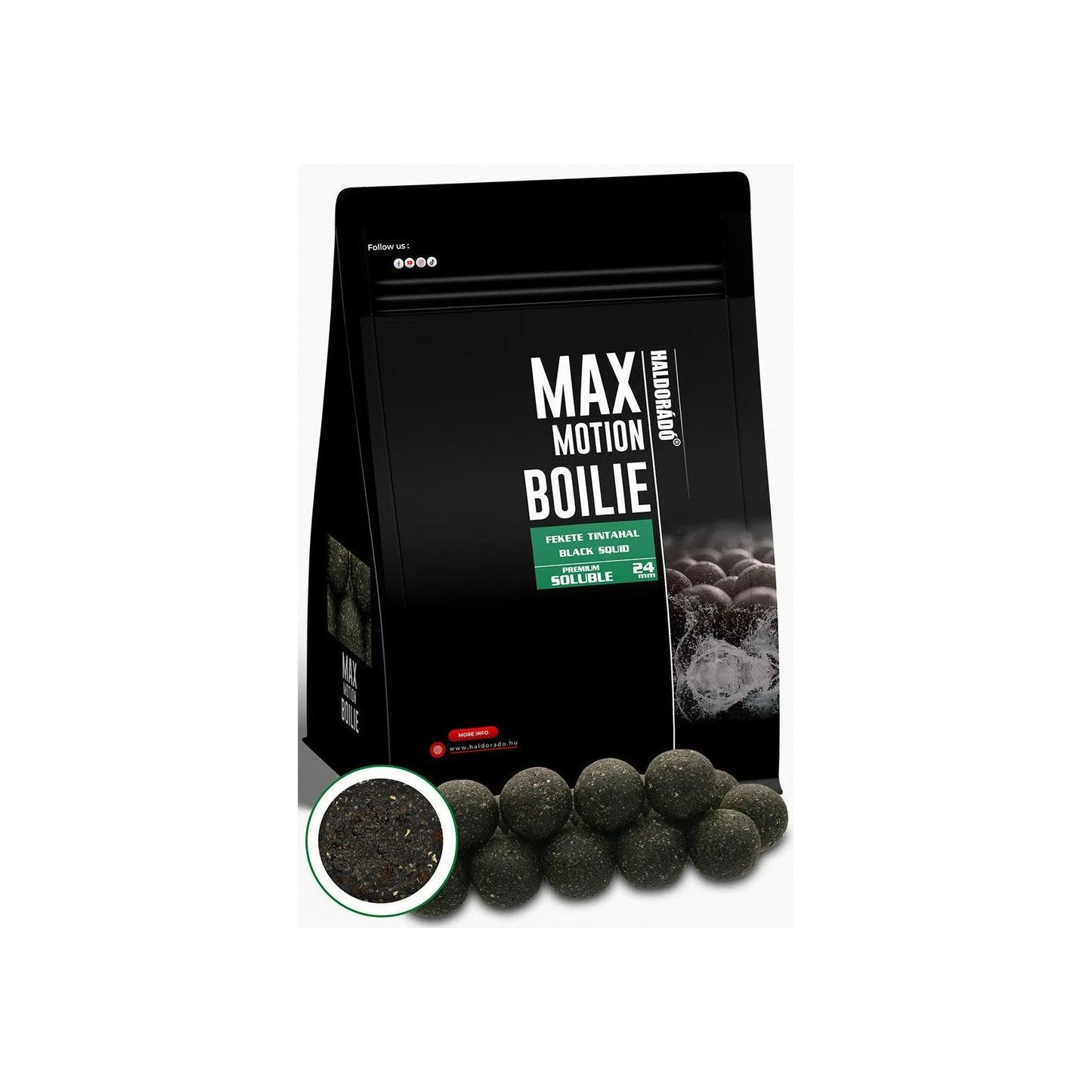 HALDORÁDÓ MAX MOTION BOILIE PREMIUM OLDÓDÓ 24MM FEKETE TINTAHAL 800G