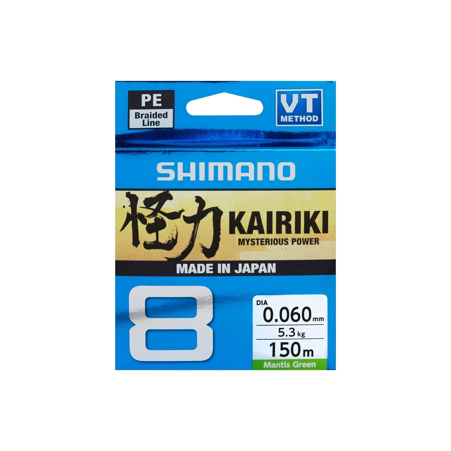 SHIMANO KAIRIKI 8X FONOTT ZSINÓR 150M ZÖLD 0.215MM/PE 1.7