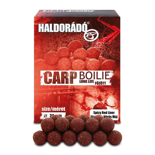 HALDORÁDÓ CARP BOILIE 24MM FŰSZERES VÖRÖS MÁJ 800G